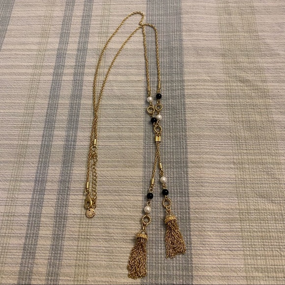 Talbots Tassel and Bead Long Pendent Necklace - Picture 5 of 15